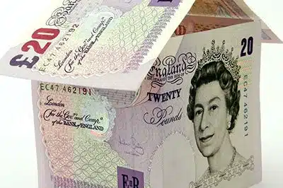 UK 20 Pound Notes Made Into A House