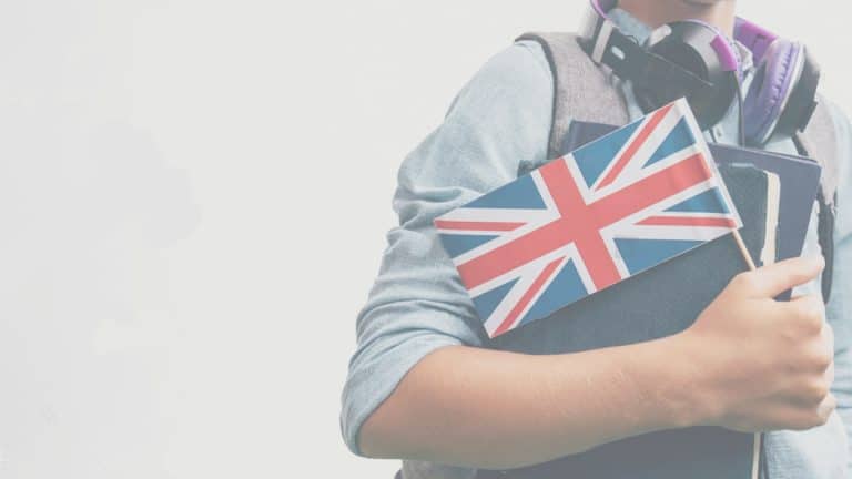 Student With Union Jack Flag