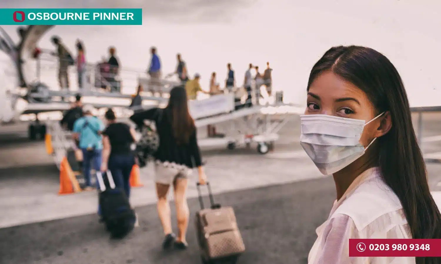 Travellers Boarding Plane With Masks