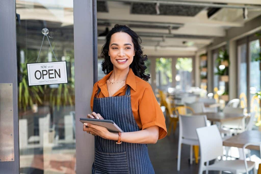 Entrepreneur At Cafe Entrance