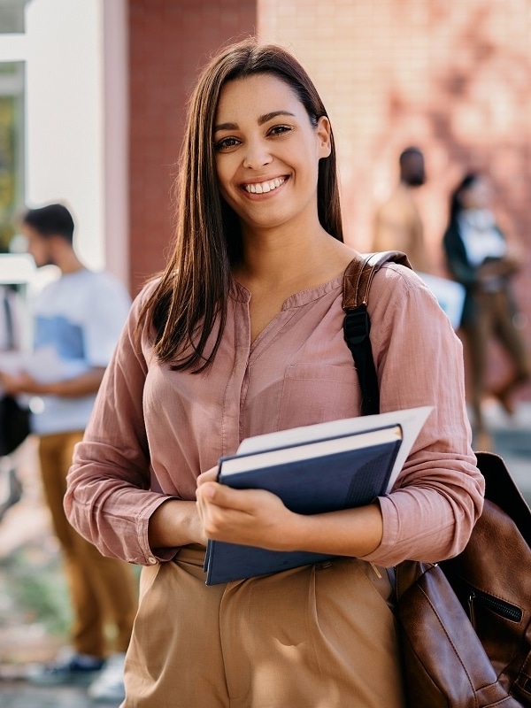 Happy university student