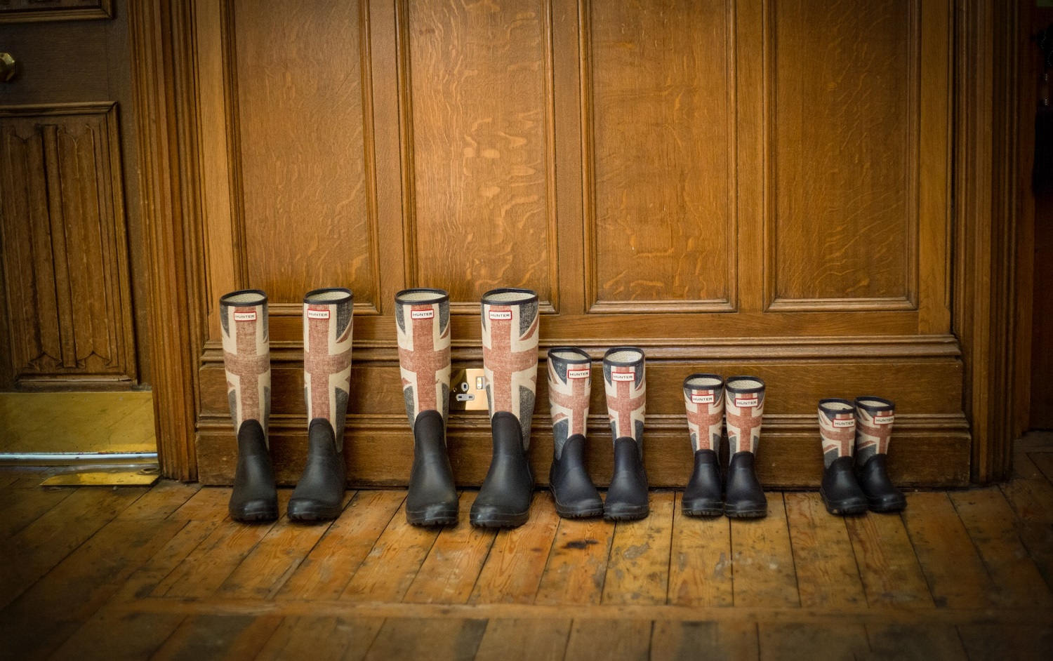 British flags on boots
