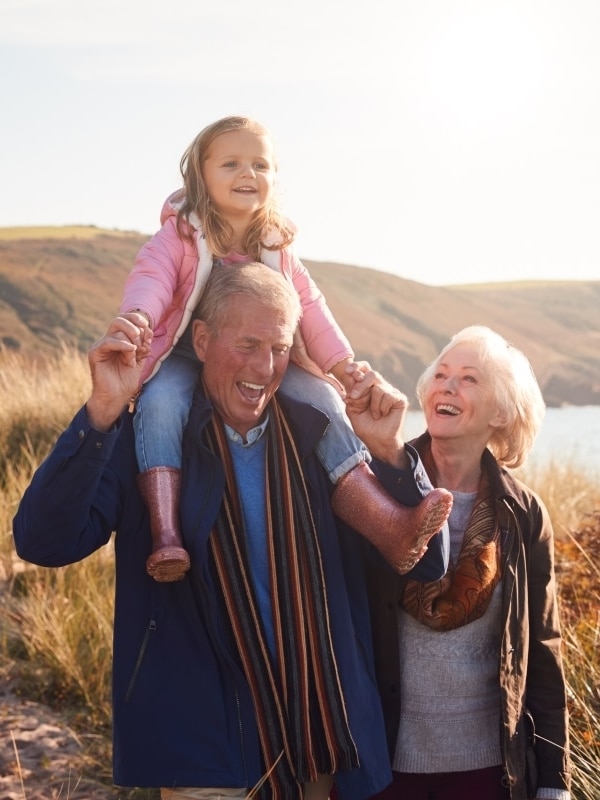 Grandparents With Grandchild Thanks to Grandparents Rights