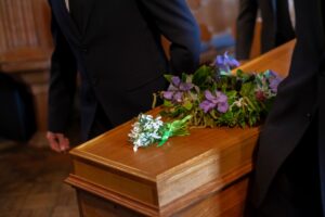 Casket at Funeral for Separated Spouse