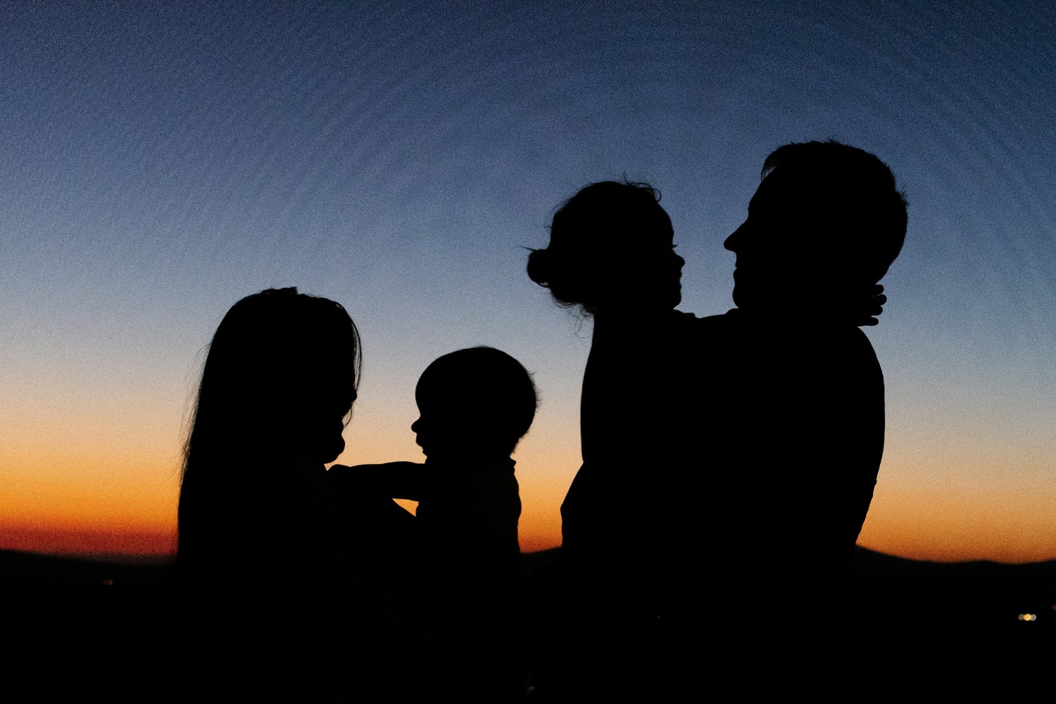 silhouette of family