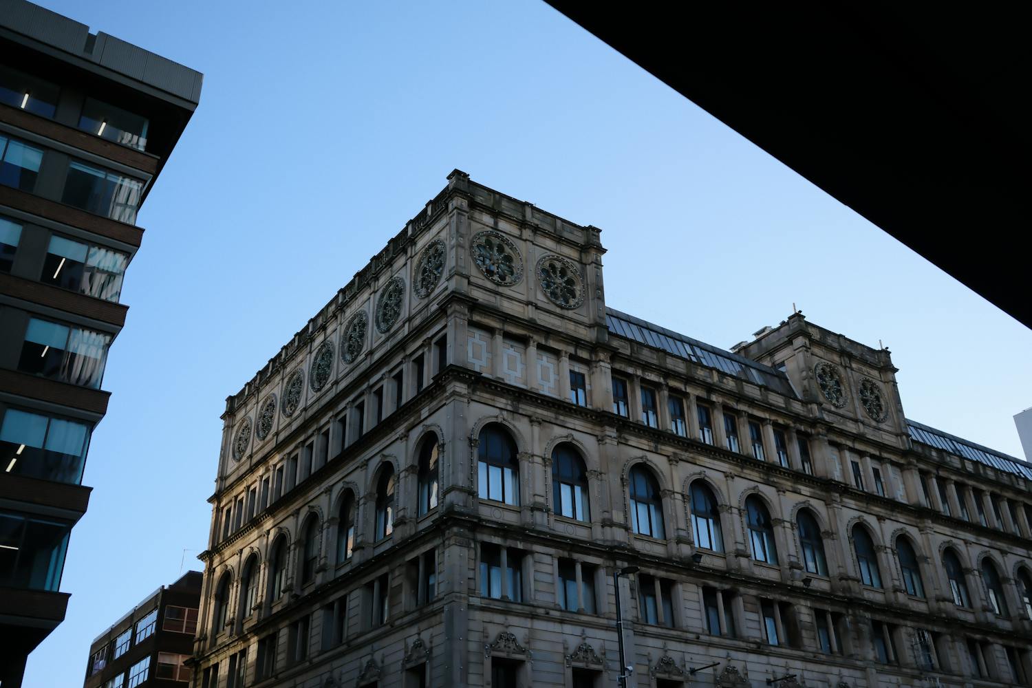 Historic Building Against Clear Blue Sky