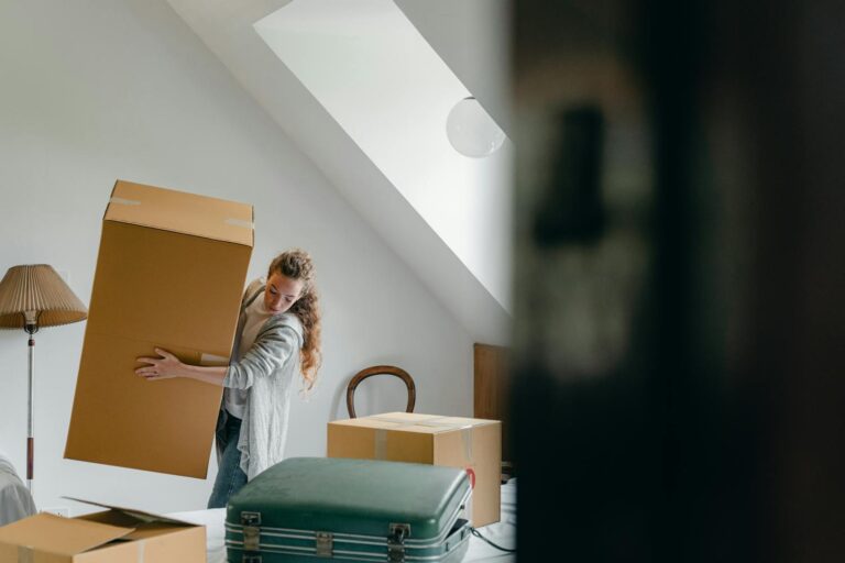 Woman Packing for House Move