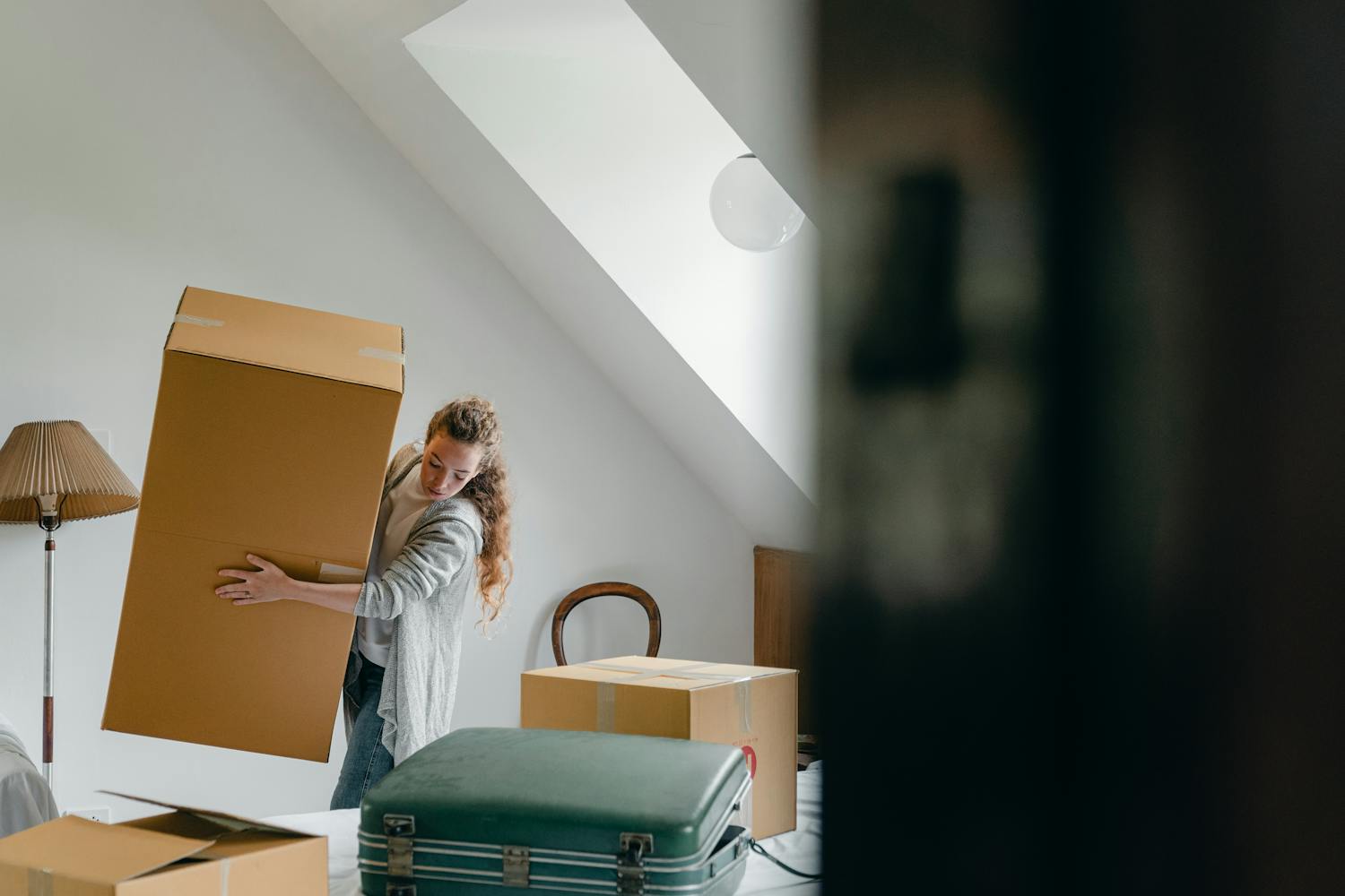 Woman Packing for House Move