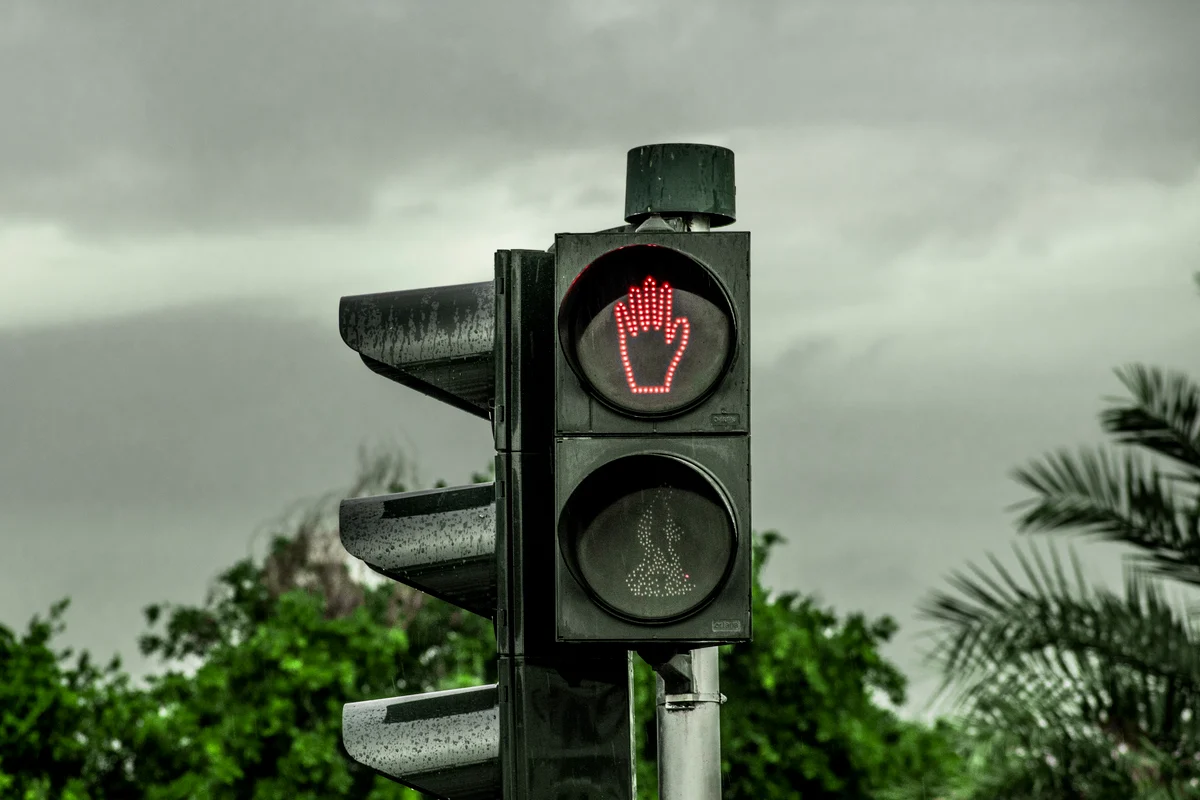 Stop Sign on Traffic Lights