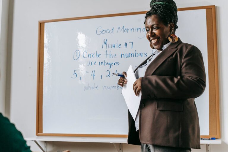 Teacher Next to Whiteboard