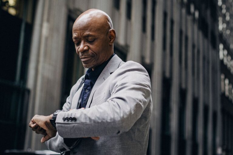 businessman on busy urban street