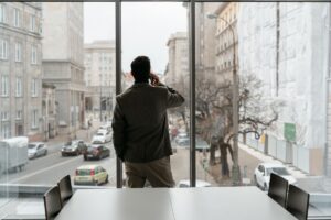 businessman on phone about fraudulent misrepresentation
