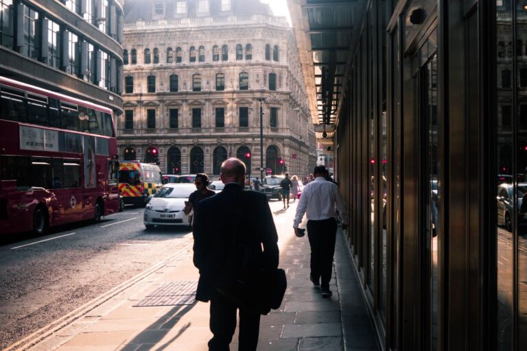 A bustling London street scene