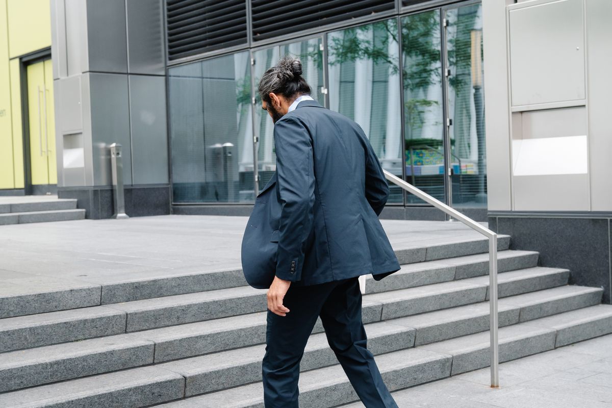 employee outside building