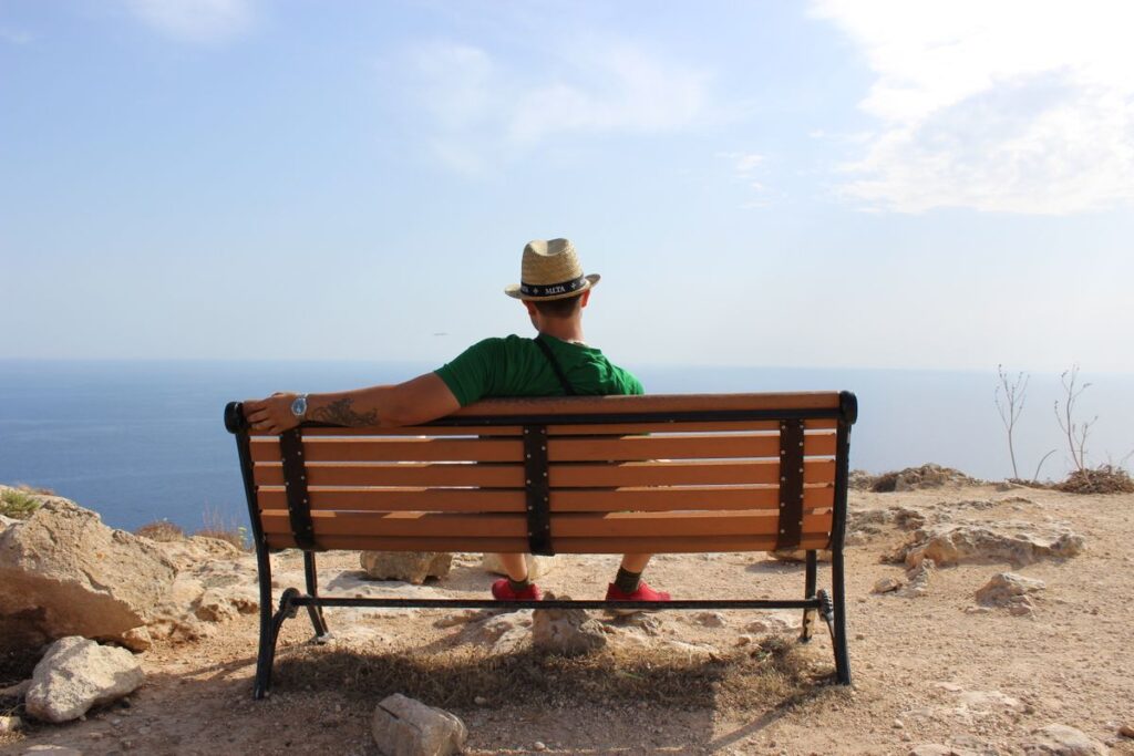 expat on bench