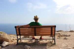 expat on bench