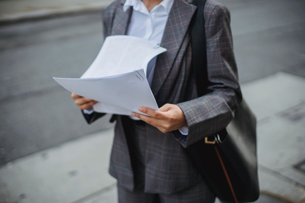 woman with divorce papers