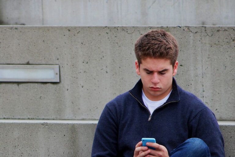 teenager on phone